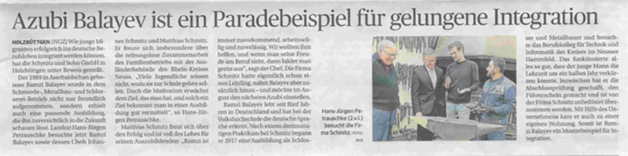 Azubi Balayev ist ein Paradebeispiel für gelungene Integration